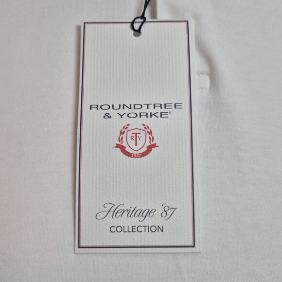 Roundtree Yorke Heritage Collection Polo Shirt White short Sleeve Size XXL (32) - Picture 6 of 11